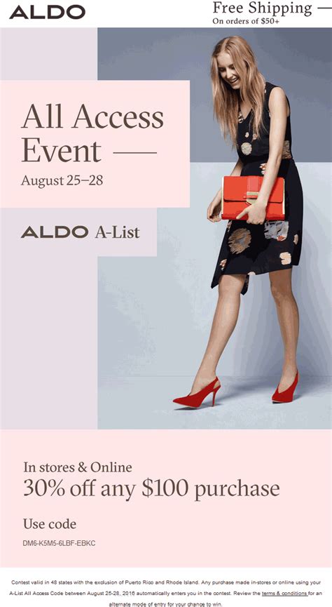 aldo 10 off coupon code.